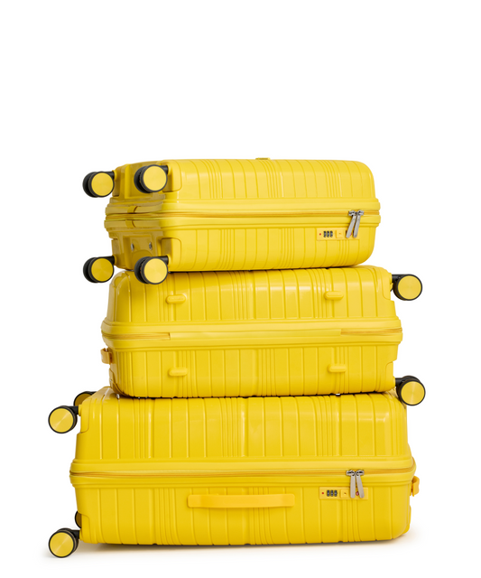 Sunshine On The Go Luggage Set of 3 – Lightweight, Durable Hard Shell Suitcases with Spinner Wheels (20", 24", 28")